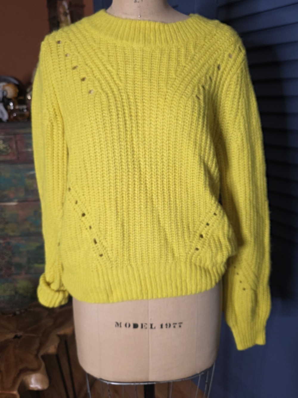 GAP Bright Yellow Ribbed Crewneck Sweater